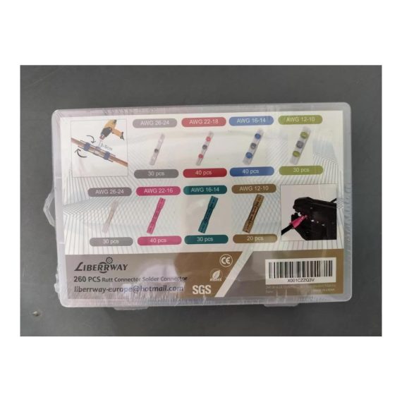 260stk Wasserdichte Stoßverbinder Set Anschlussklemmen & Kits für Kabel (10-26AWG) - Ideal für Mähroboterdraht Kfz Motorboote Motorräder & Anhänger