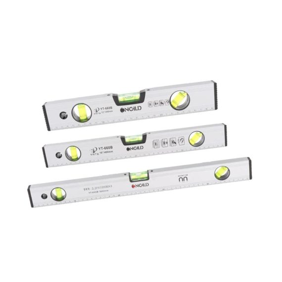Aluminium Torpedo Wasserwaage 50 cm - Präzisionsmesswerkzeuge mit Dreifach-Lineal für genaue Messungen