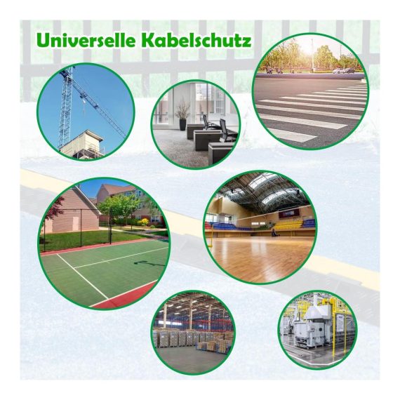 Modulare Gummi Kabelbrücke - 2er Set 100x24x5cm Bodenabdeckungen für Kabelschutz Innen & Draußen - Überfahrschutz und Kabelkanal in Einem