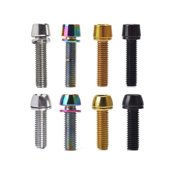 Fahrradvorbauschrauben-Set Bunte Edelstahl Sechskantschrauben für Fahrradlenker und -vorbauschrauben M5 x 20 mm und M6 x 20 mm - Ideale Ersatzteile und Abstandshalter (Color 2 M6x20