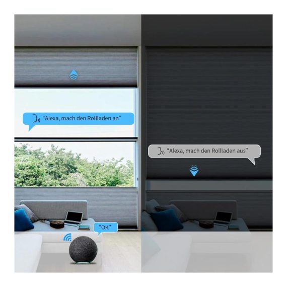WIFI Touch Rolladenschalter - Smart Home Jalousieschalter für Alexa und Google Home - Unterputz Schalter mit Sensor Touchscreen in Schwarz - Kompatibel mit Tuya - Neutrale Linie erforderlich