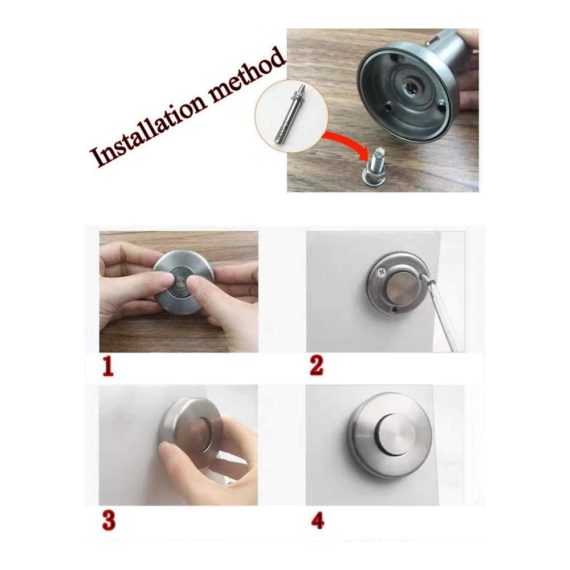 2er-Set Magnetische Edelstahl-Türstopper für Büro & Gewerbe - Wandmontage Robust mit Magnet Gebürstetes Nickel - Türschnäpper