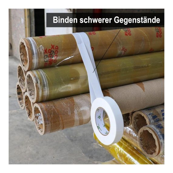 Panzertape BOMEI PACK 1 Rolle - 25mm x 50m Gewebeband Weiß Extra Starkes Panzerband Gewebeklebeband mit hoher Stärke Duct Tape wasserfest für vielseitige Anwendungen