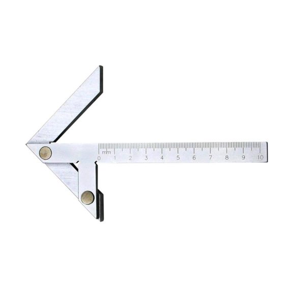 Edelstahl Zimmermannswinkel Präziser Mittelfinder & Winkelmesser (100x70mm Silber) für exakte Holzbearbeitung