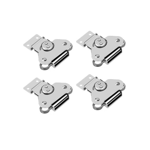 Butterfly Verschluss Set (4 Stück) - Edelstahl Türriegel Bolzen & Kniehebelspanner - Catch Lock für Eckbefestigung - Toggle Latch System