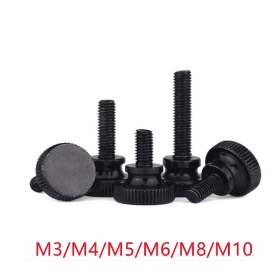 Rändelschrauben Set - Stahl Schwarzer Stufen-Rändelkopf - Möbelschrauben M3 M4 M5 M6 M8 M10 - Handfest - 2–20 Stück (M10 2pcs 10mm