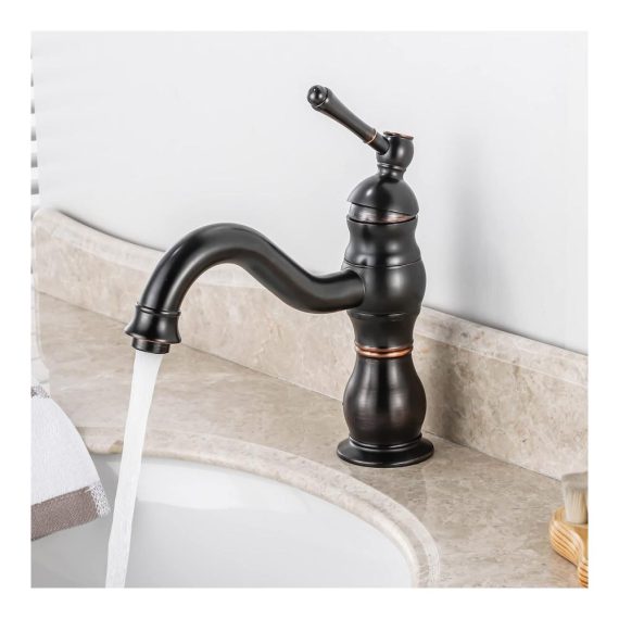 360° Schwenkbare Retro Schwarz Badarmatur - Touch-On-Wasserhahn aus Messing für Badezimmer