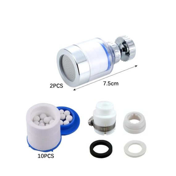 2er Set Küchenarmatur Wasserhahnfilter mit Extra-Filter - Effektiver Wasserhahn-Filter für Küchenspüle entfernt Chlor Fluorid und Schwermetalle Spritzwassergeschützt Ideal für gesundes Wasser in der Küche