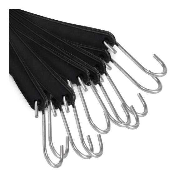 Gummiseile Set (50 Stück) - Hochbelastbare Spanngummis 104-156 cm mit 8 mm Kordelbreite und Expanderhaken für Transport Camping und Ladungssicherung