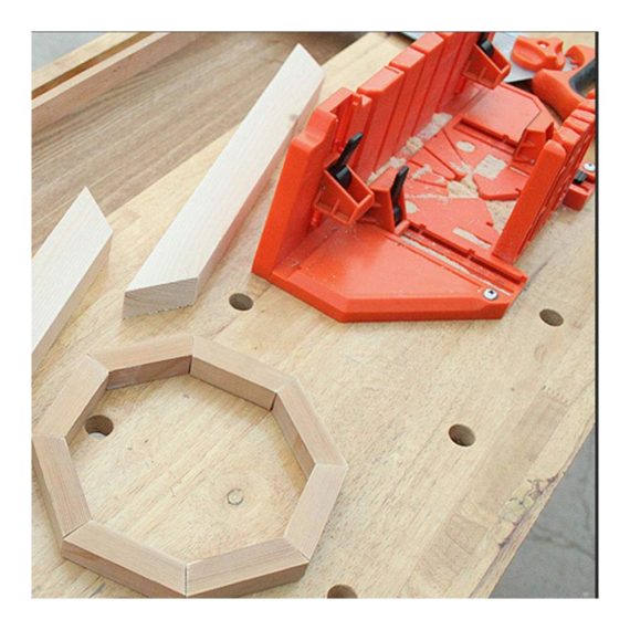 Fuchsschwänze Gehrungslade - Präzise Schneidlade mit Schneidewinkeln 0° 22.5° 45° und 90° - Gehrungslehre für Kunststoff- und Holzschnitte - 14 Zoll Handsäge mit Klemme für effiziente Beschneidungssäge