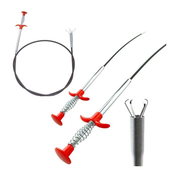 Industrie-Pinzetten Set mit Flexiblen Krallengreifern für Arbeiten in Engen Räumen – Küche Waschbecken Bad – 3 STK (60cm/90cm/200cm