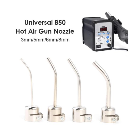 Heißluftpistolen-Düsen-Set Aluminiumlegierung 4-teilig mit 3/5/6/8 mm Durchmesser (6mm) - Optimales Schweißlötzubehör für 850 Heißluftpistolen-Reparaturen