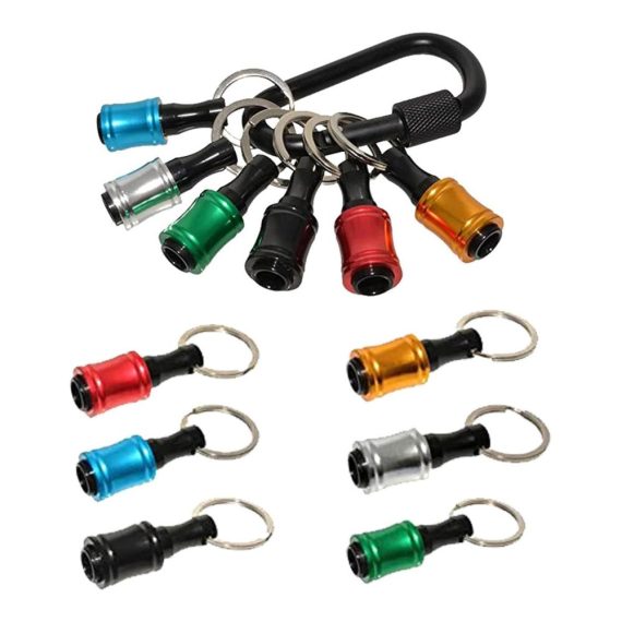 Hexagonal Screwdriver Set with Portable Bit Holder Keychain and Extension Bar - 12pcs Lightweight Drill Screw Adapter Kit for Hiking and Outdoor Activities