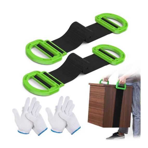 Gurte 2 Set Schwerlast Transportgurte mit rutschfesten Handschuhen - Möbel Boxen Klavier Bücherregale - Transportgurt Set für sicheren Möbeltransport