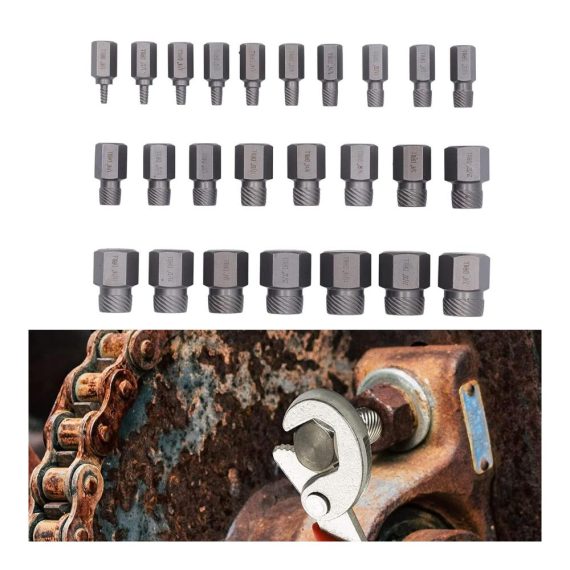 Gewindebohrer-Auszieher Set - Professionelles 25-teiliges Schraubenausdreher Kit aus Chrom-Molybdän-Stahl für beschädigte Schrauben. Hex-Bolzenentferner für effektive Schraubenentfernung