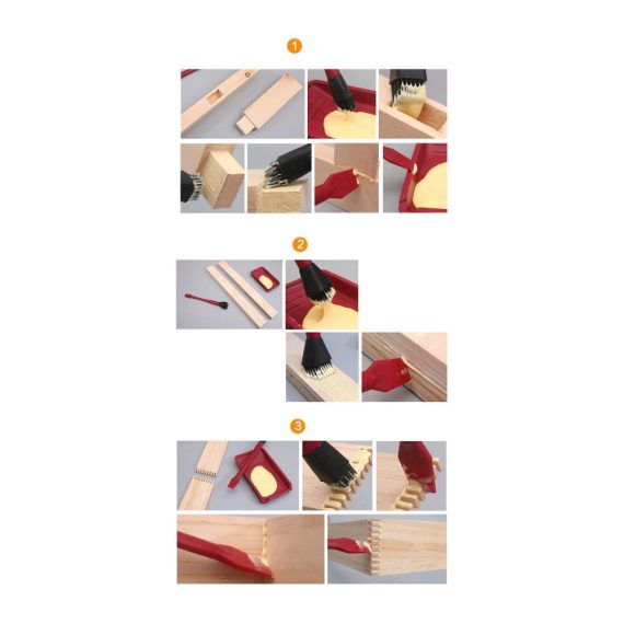 Kreative Holzbearbeitung und DIY-Projekt Set Holzleim und Silikon-Kleber-Komplettausstattung mit Leimverteiler Pinsel Tablett Kamm und Applikator
