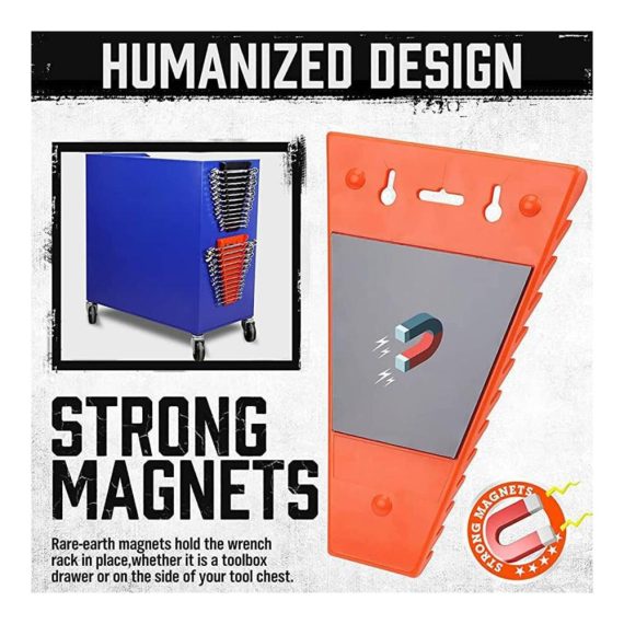 Werkzeug-Organizer mit Magnetischen Halterungen für Einfache Installation SAE und Metrische Schraubenschlüssel Aufbewahrungslösung