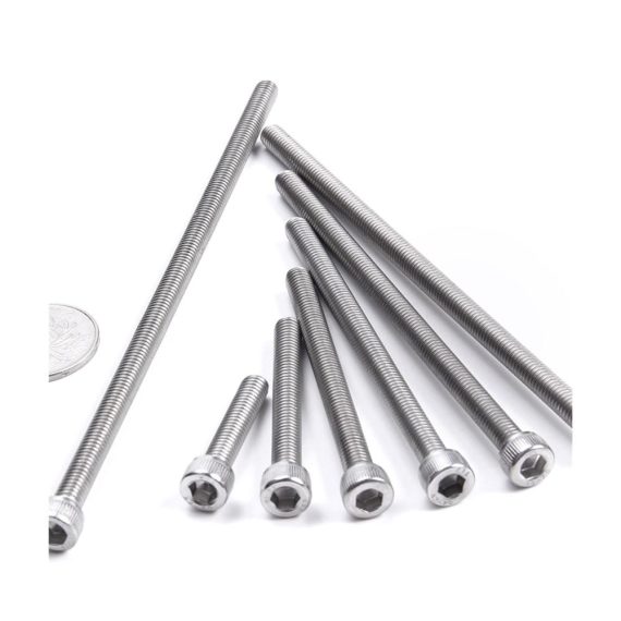 Edelstahl Sechskantschrauben Set M2-M12 DIN912 extra lang Innensechskant Verlängerungsschrauben Rändelschrauben - 304 Edelstahl silber - 20 Stück (M2x45mm