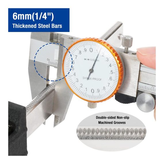Präzisions-Schraubzwingen-Set aus hochwertigem Stahl und Nylon – 2er Pack Spannweite 150mm 272kg Spannkraft Maultiefe 80mm ideale Fixierung für Handwerk und DIY