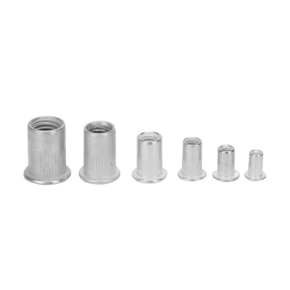 165-teiliges Aluminium-Nietmutter-Einsatzmutter-Set Flachkopf-Gewinde-Nietmuttern für Sortiment Nietzangen-Einsatz & mehr
