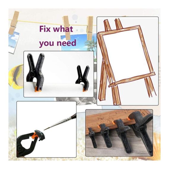 20 Mini Federklemmen DRERIO - Schwarze Nylon Spannklemmen für Fotografie Foto Studio Handwerk Garten und Terrasse - Hochleistungs-Frühlings-Klemmen für vielseitigen Einsatz