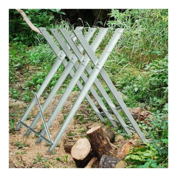 Metall-Sägebock Jiubiaz Robuster Holzsägebock mit 150kg Belastbarkeit Sägegestell für Kettensägen 81x80x80cm Holzbock