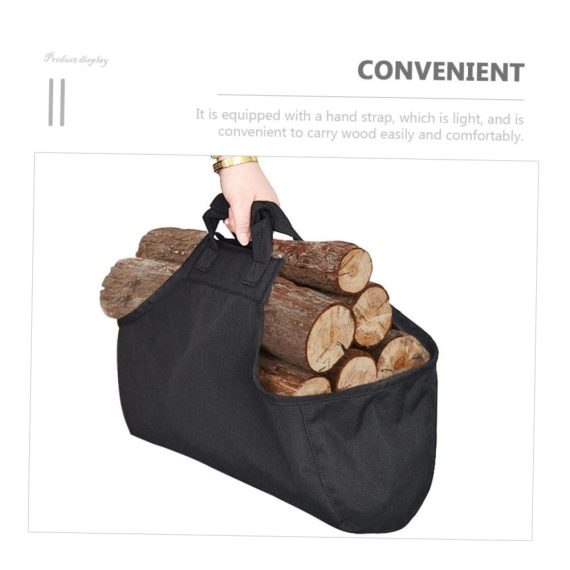 Holzkörbe 2er Set für Brennholz - Praktische Tragetaschen mit Reißverschluss und Faltfunktion Große Aufbewahrungstasche für Holzscheite Kamin-Netztaschen-Behälter