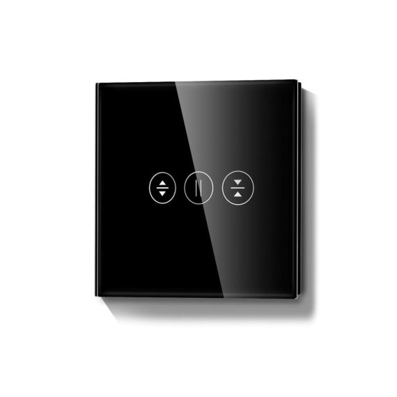 WIFI Touch Rolladenschalter - Smart Home Jalousieschalter für Alexa und Google Home - Unterputz Schalter mit Sensor Touchscreen in Schwarz - Kompatibel mit Tuya - Neutrale Linie erforderlich