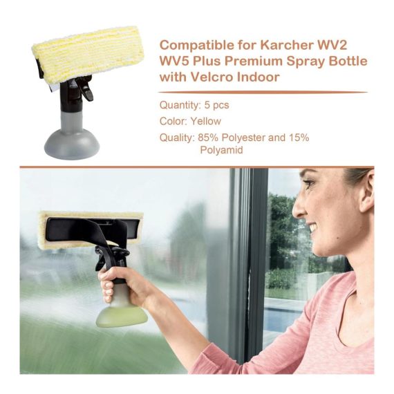 Kärcher Fenstersauger Ersatzteile Microfaser Wischbezug 5er Set für WV2 und WV5 Premium – Hoch Absorbierend Indoor Fensterreiniger Zubehör