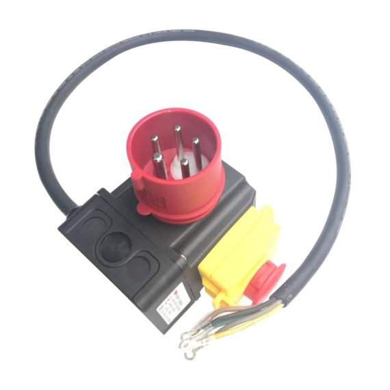 3-Phasen Druckschalter 400V - Maschinenschalter mit 160cm Kabel Phasenwender und Nullspannungsschalter - KEDU KOA7 kompatibel