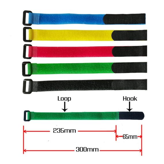 10er Pack Kabelbinder 2 cm x 30 cm Nylon mit umgekehrter Schnalle magischer Hakenschleifen-Verschluss grün selbstklebende Linie