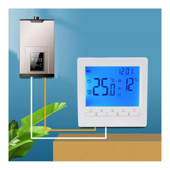 Digitaler Raumthermostat für Fußbodenheizung – Effiziente Raumheizung mit LCD-Display programmierbar 5/2 Wochen elektrischer Thermostat