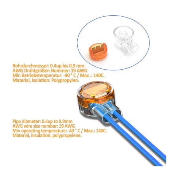 200er Pack UY Stecker Anschlussklemmen & Kits - Wasserdichte Kabelverbinder mit Dichtungsgel und Fettfüllung