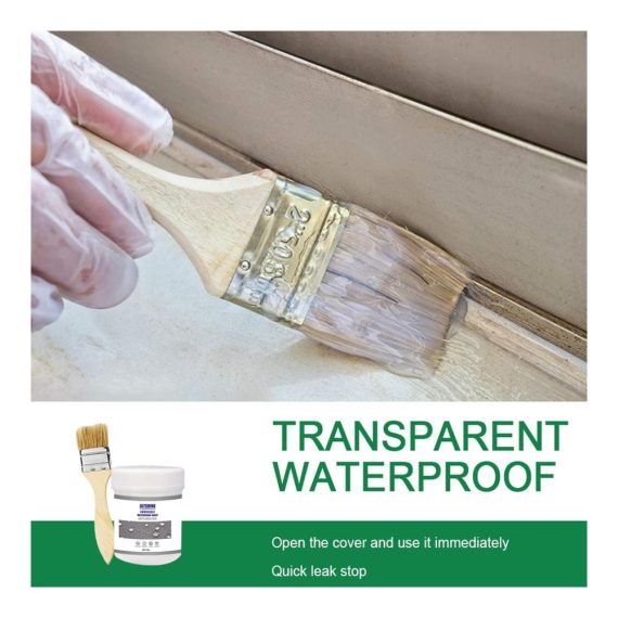 Transparente Abdichtung 600g - Wasserdichte Beschichtung für Badezimmer Toilette Fliesen Wände & Dach