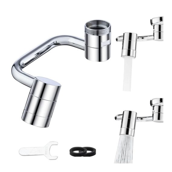 Doppelfunktions Wasserhahnstrahlregler - 1080° Schwenkbarer Küchen- und Badarmatur mit Verlängerungsfunktion aus Massivem Messing