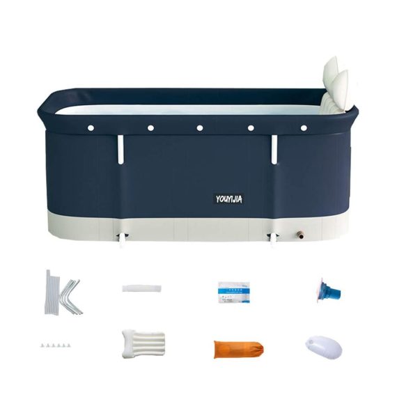 Faltbare PVC-Badewanne ohne Belüftung für Erwachsene - Tragbare mobile Badewanne (120x55x50cm) für Hot & Cold Baths im separaten Familienbad