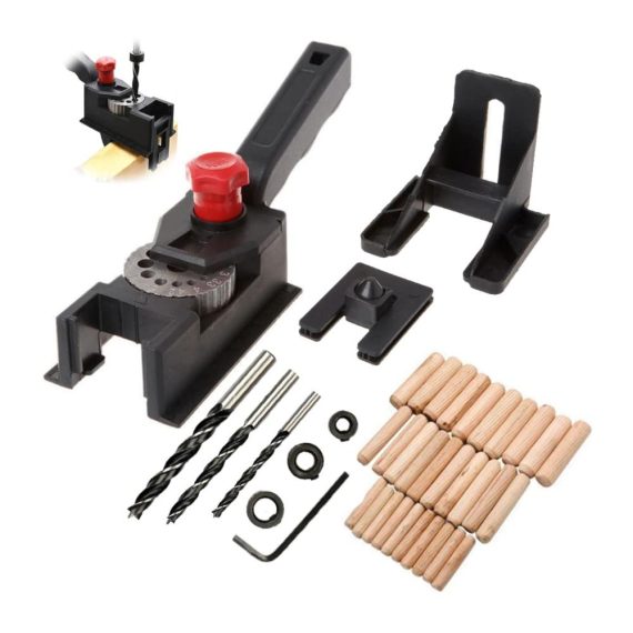 Bohraufsätze mit Ortungswerkzeug und Schablonen-Klemme - Perfektes Set für präzise Löcher und sicheres Bohren in Holz