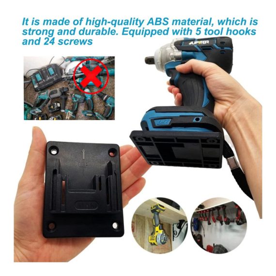 10er Set Werkzeugakkus mit Akkuschrauber Wandhalterung für Makita Milwaukee 14V-18V Werkzeughalter inklusive 5er Akkuhalter Akkuschrauber Halterung (10er Pack