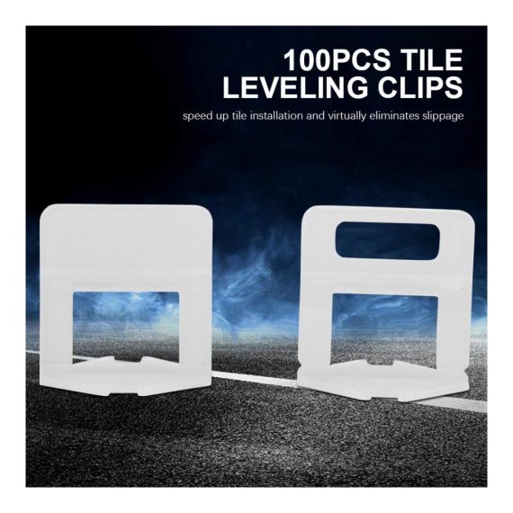 100er Set Kunststoff Nivellierclips für Keramikfliesen - 2mm Abstandshalter und Einweg-Fliesenwerkzeug zur Ausgleichsmassen-Installation an Boden und Wand