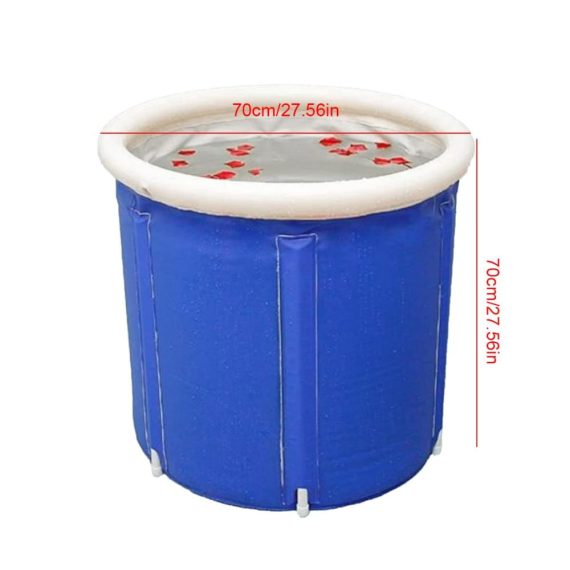Aufblasbare Tragbare Badewanne - Kompakte PVC-Faltwanne (70x70cm) für Erwachsene Rundes Design mit Isolationsbaumwolle - Ideal für Dusche und Eisbad Whirlpool-Badewannenfass