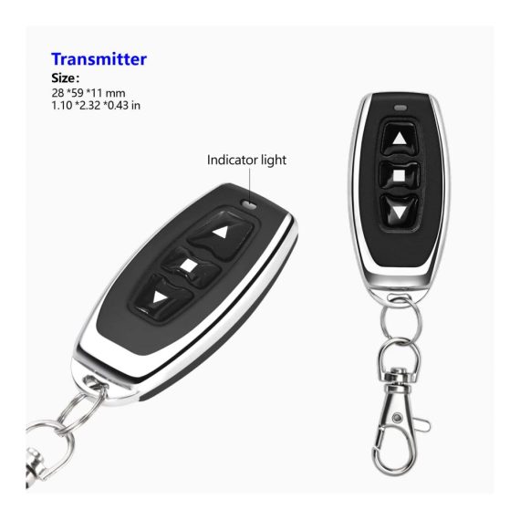 Garagentor-Zubehör Funk DC Motor Fernbedienungsschalter mit 2 Sendern 12V-80V 5A Relais Empfänger Controller für Motorsteuerung - Vorwärts und Rückwärtsbewegung inklusive