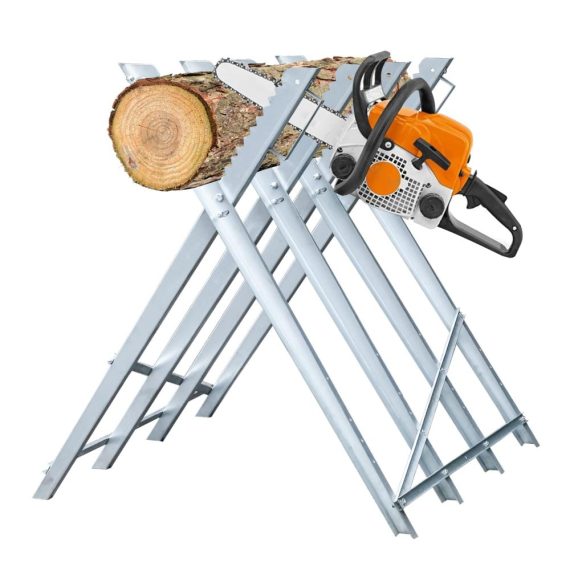 Metall-Sägebock Jiubiaz Robuster Holzsägebock mit 150kg Belastbarkeit Sägegestell für Kettensägen 81x80x80cm Holzbock
