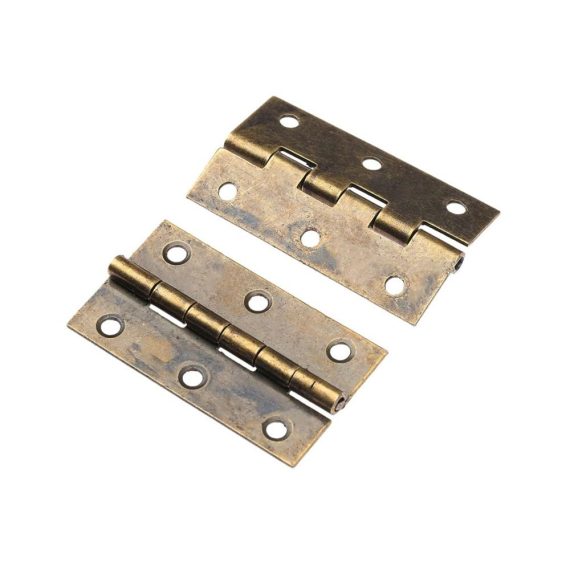 Antike Bronze Scharniere 2 Stück - Möbel Schrank Schublade Türscharnier - Dekorative Beschläge für Schmuckkästen und Holzmöbel - 50 x 28 mm
