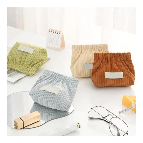 3-teiliges Corduroy Haaraccessoire-Set Handtuchständer Reise-Elastic-Organizer & Make-up Tasche