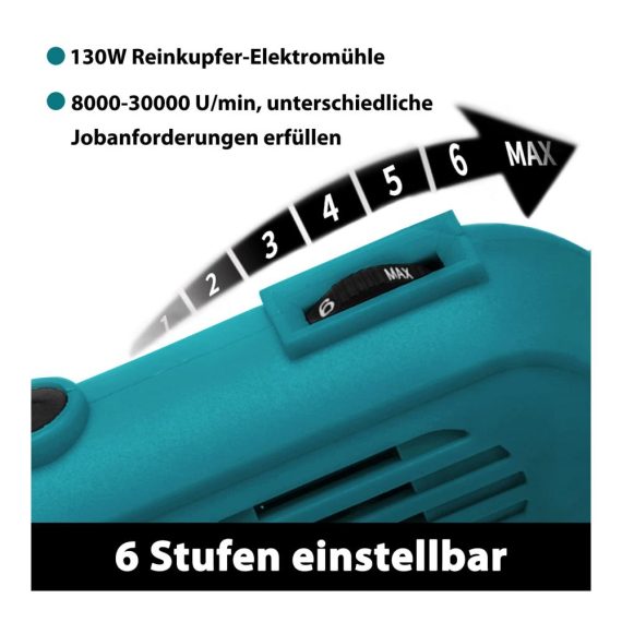226-tlg Mini Winkelschleifer Set mit Zubehör - Vielseitiges Multifunktionswerkzeug für präzises Schleifen Schneiden und Polieren - Inklusive Koffer für einfache Aufbewahrung und Transport - Ideal für Handwerker und Heimwerker