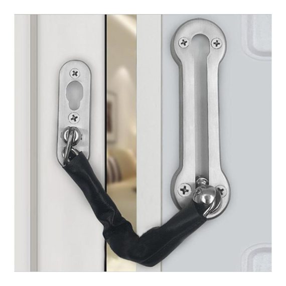 Sicherheits-Türkette 20 cm - Edelstahl Türschlosskette in 5 Farben mit Galvanik Anti-Diebstahl Rostschutz verdicktem Bolzen - Hochsicherheits-Türkettenschloss für Türbeschläge (Color B