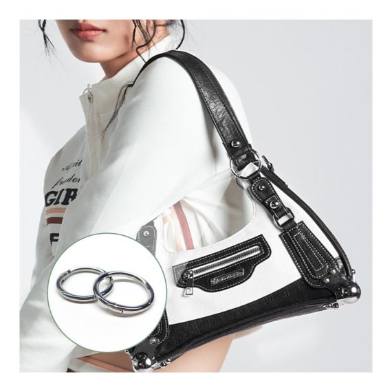 Schnellverschlusskarabiner-Set 10 Robuste 45mm Runde Karabinerhaken aus Zinklegierung für Schlüsselanhänger Taschen Schmuck und DIY Handwerk