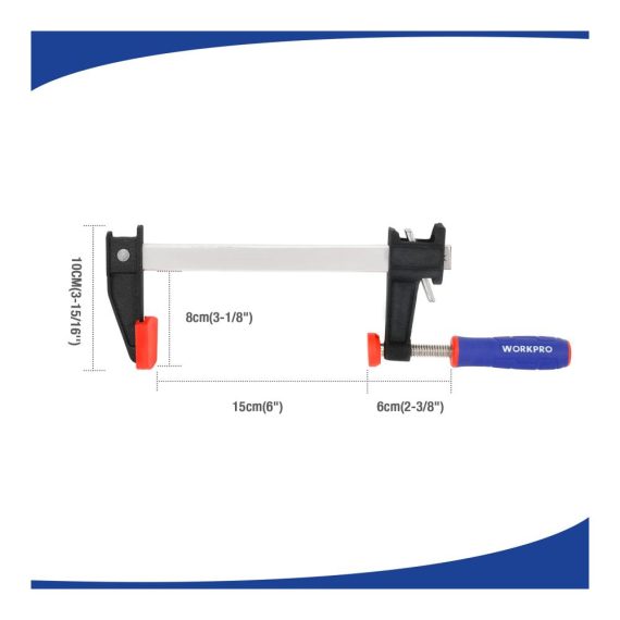 Präzisions-Schraubzwingen-Set aus hochwertigem Stahl und Nylon – 2er Pack Spannweite 150mm 272kg Spannkraft Maultiefe 80mm ideale Fixierung für Handwerk und DIY