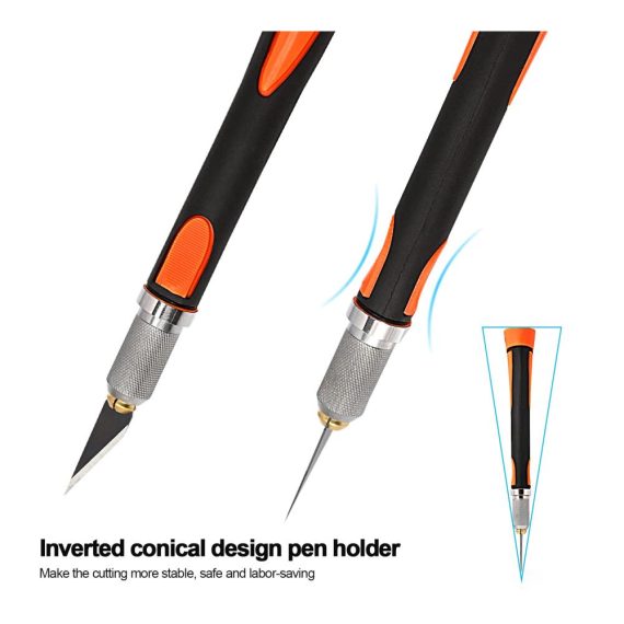 Cutter & Universalmesser Bastelmesser Set - Präzises Carving Craft Messer inkl. 10 Ersatzklingen Rostschutz-Ölfilm Softgriff - Ideal für Skulpturen Basteln & mehr
