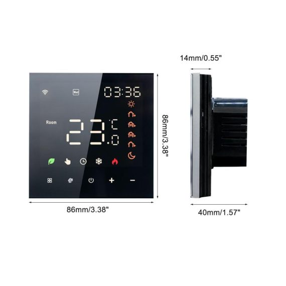 Programmierbares Smart Tuya WiFi-Thermostat - Sprachsteuerung 3A digitales LCD-Display Touchscreen Fußbodenheizung Temperaturregler - Intelligentes Wandthermostat für effiziente Raumklimasteuerung